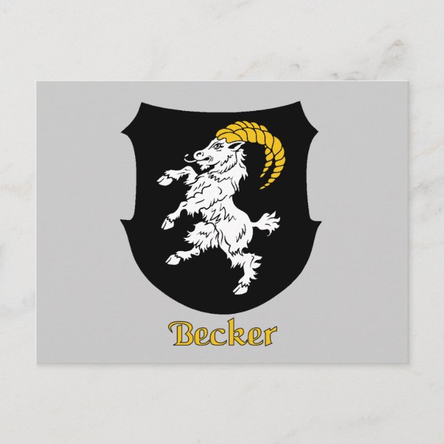 Carte postale Becker Family Shield (Devant)
