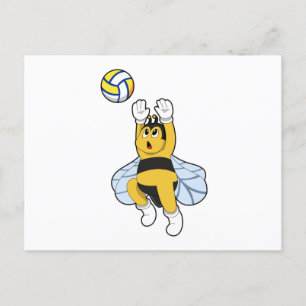 Carte Postale Bee at Volleyball Sports