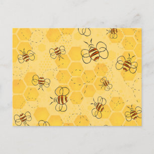 Carte Postale Bee Buzzing Honey Bees mignonne