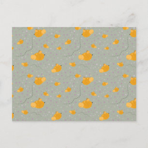 Carte Postale Bee Love Bee Happy Postcard - Vert