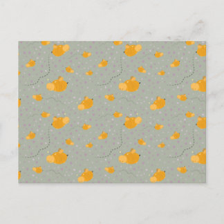 Carte Postale Bee Love Bee Happy Postcard - Vert