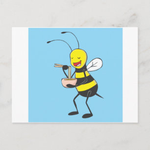 Carte Postale Bee Shirt Bee Eating Noodles Personnalisé Chemis
