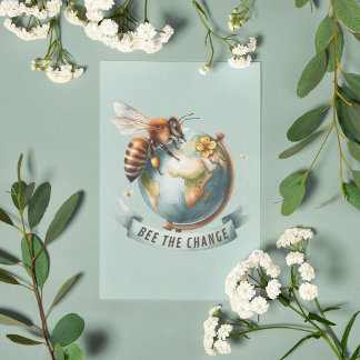 Carte Postale Bee the Change - La nature inspirée