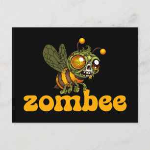 Carte Postale Bee Zombie mignonne