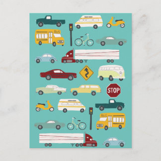 Carte Postale Béep Beep coincé dans le Motif de la circulation