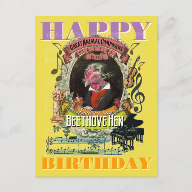 Carte Postale Beethovehen Beethoven Joyeux anniversaire (Devant)