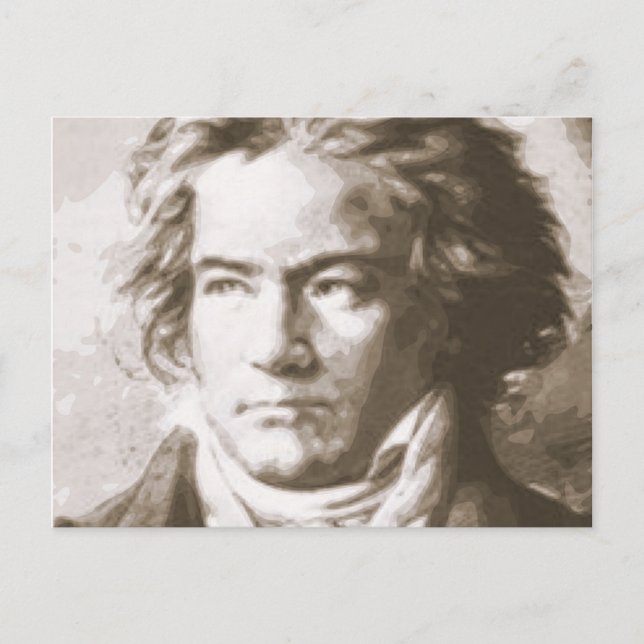 Carte Postale Beethoven À Sepia (Devant)