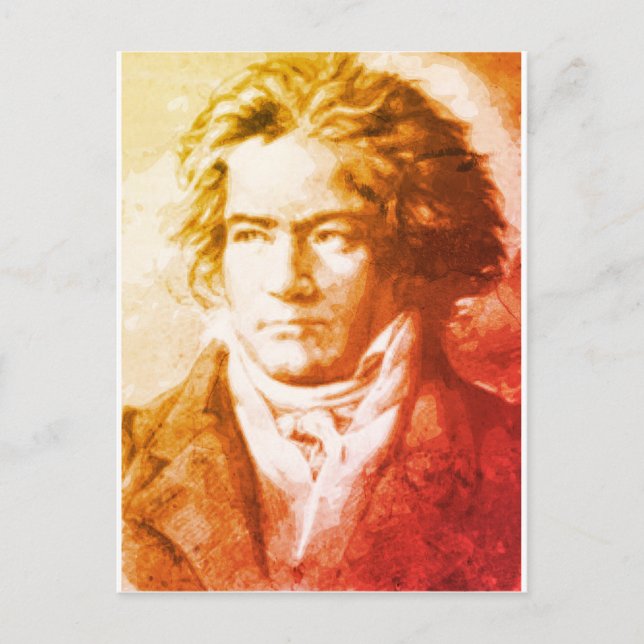 Carte Postale Beethoven Sepia Vintage (Devant)