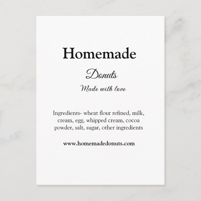 Carte Postale beignets faits maison avec amour ajouter site de t (Devant)