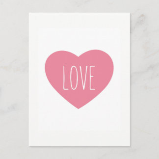 Carte Postale Bel amour rose doux de coeur