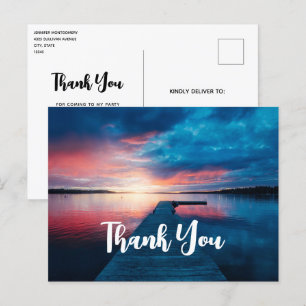 Carte Postale Bel coucher de soleil sur un Merci de lac calme