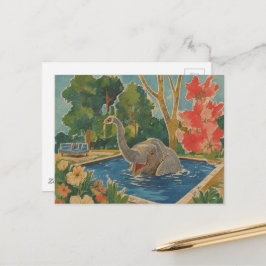 Carte Postale Bel éléphant dans la piscine