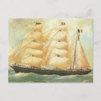 Carte Postale Belem, navire à voile français, 1902