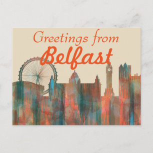 CARTE POSTALE BELFAST, SKYLINE D'IRLANDE DU NORD