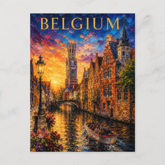 Carte Postale Belgique : Souvenir d'art du canal de Bruges au co
