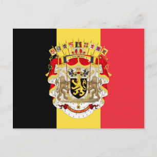 Carte Postale Belgium Flag & COA