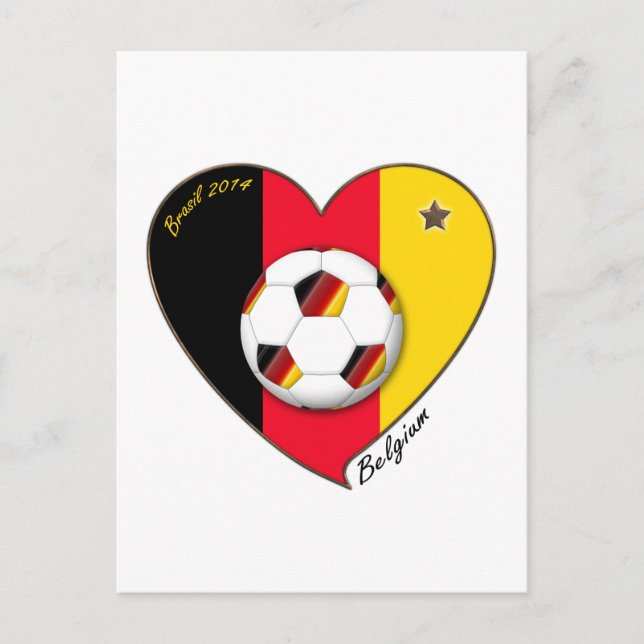 Carte Postale « BELGIUM » Soccer 2014. Football de la Belgique (Devant)