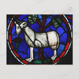 Carte Postale Bélier Zodiaque Vitrail Notre-Dame de Paris Pc