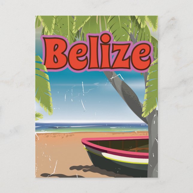 Carte Postale Belize vintage vacances poster (Devant)