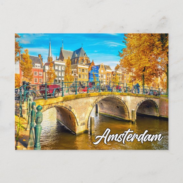 Carte Postale Belle Amsterdam, Pays-Bas (Devant)