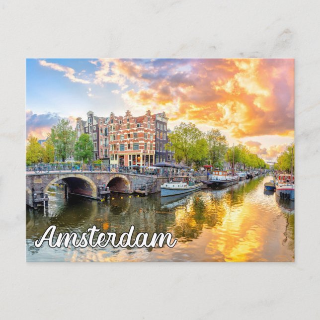 Carte Postale Belle Amsterdam, Pays-Bas (Devant)