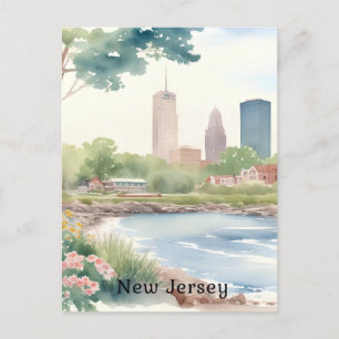 Carte Postale Belle aquarelle Vintage New Jersey