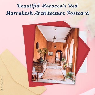Carte Postale Belle architecture marocaine de Marrakech Rouge