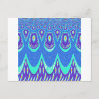 Belle Batik Bleu Cyan Bleu Imprimer vectoriel Art