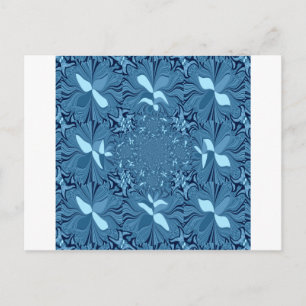 Carte Postale Belle Belle Iridescente bleu. motif sans couture