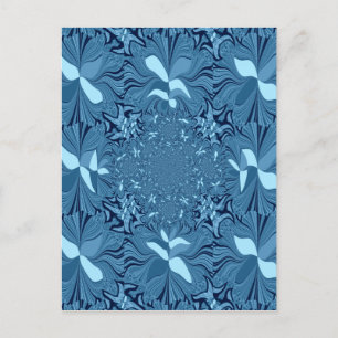Carte Postale Belle Belle Iridescente bleu. motif sans couture
