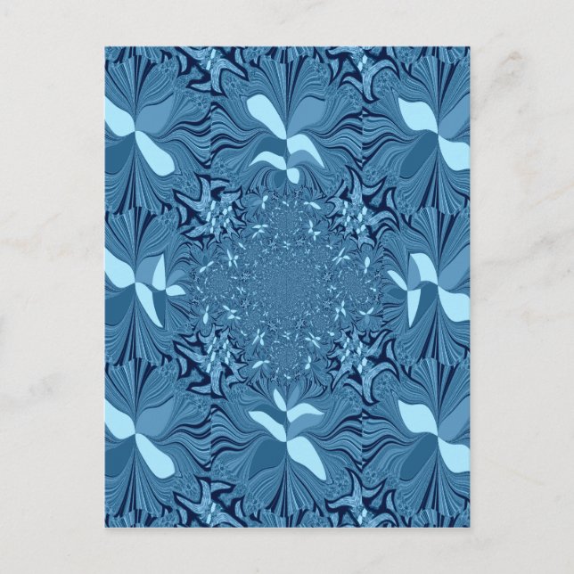 Carte Postale Belle Belle Iridescente bleu. motif sans couture (Devant)