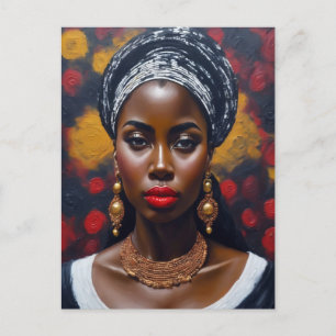 Carte Postale Belle Black African Woman Peinture