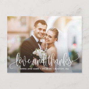 Carte Postale Belle calligraphie Merci DE COULEUR ÉDITABLE