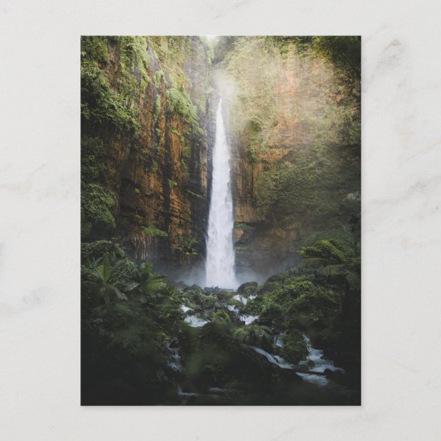 Carte Postale Belle cascade à Java, Indonésie, photo (Devant)