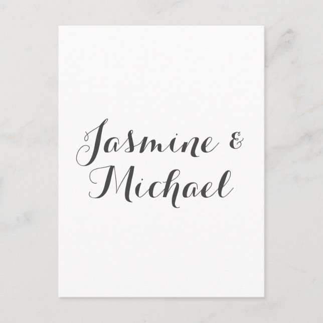 Carte Postale Belle Chic Calligraphie Couple Noms (Devant)