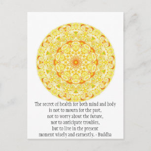 Carte Postale Belle citation bouddhiste avec Mandela vibrante