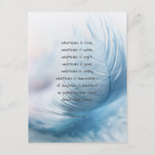 Carte Postale Belle citation de versets de la Bible avec plume b