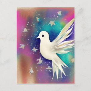 Carte Postale Belle colombe blanche
