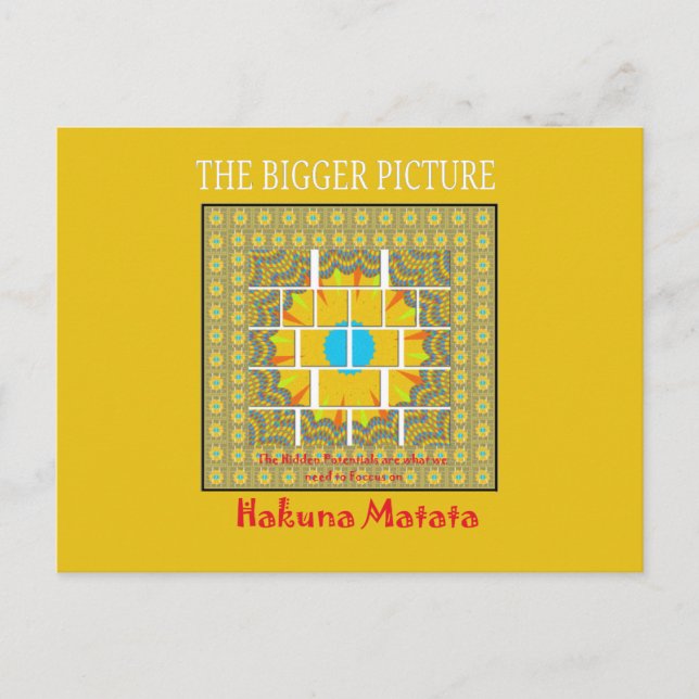 Carte Postale Belle conception graphique extraordinaire jaune or (Devant)