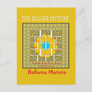 Carte Postale Belle conception graphique extraordinaire jaune or