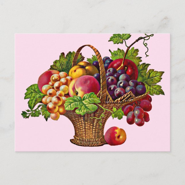 Carte Postale belle corbeille de fruits victoriens (Devant)