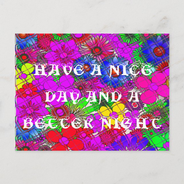 Carte Postale Belle couleur Extraordinaire motif floral design (Devant)