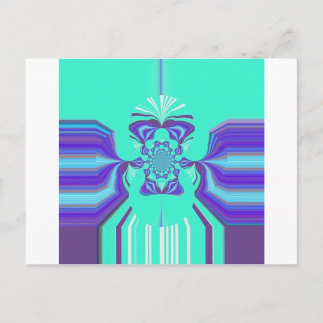 Carte Postale Belle couleur vectorielle bleu cyan cyan iridescen (Devant)
