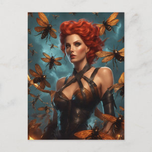 Carte Postale Belle déesse d'abeilles femme