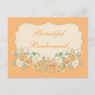 Carte Postale Belle domestique Peach Floral