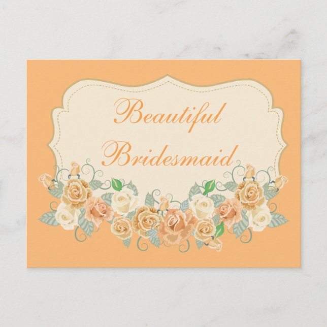 Carte Postale Belle domestique Peach Floral (Devant)