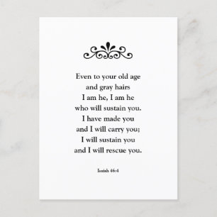 Carte Postale Belle Écriture Encourageante Bible Verse Isaiah