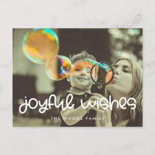 Carte Postale Belle écriture Joyeuse voeux Photo de vacances