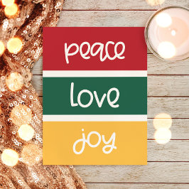 Carte Postale Belle écriture Peace Love Joie Noël
