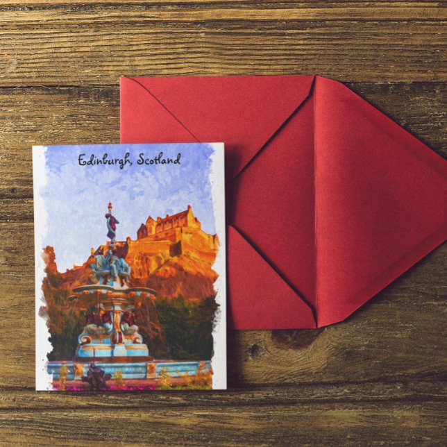 Carte Postale Belle Edimbourg Scotland Castle Watercolor (Beautiful Edinburgh Scotland Castle Watercolor Postcard)